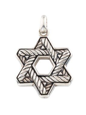 DAVID YURMAN RARE STERLING SILVER 925 TIGER IRON STAR OF DAVID PENDANT AMULET
